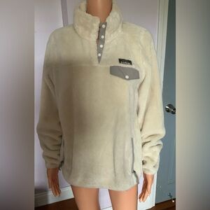 LL Bean Cream Fleece Pullover